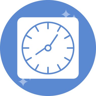 Duvar saati. Web simgesi basit illüstrasyon