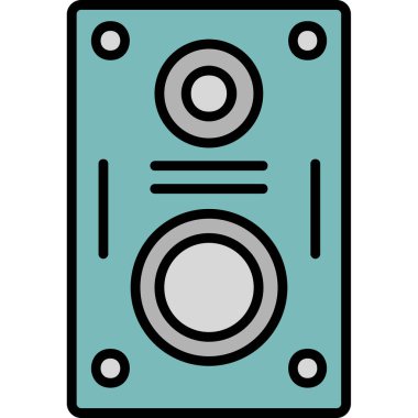 Hoparlör simgesi, müzik kavramının vektör illüstrasyonu