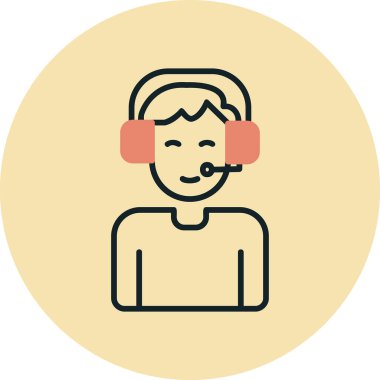 çağrı merkezi operatör simgesi illüstrasyonu 