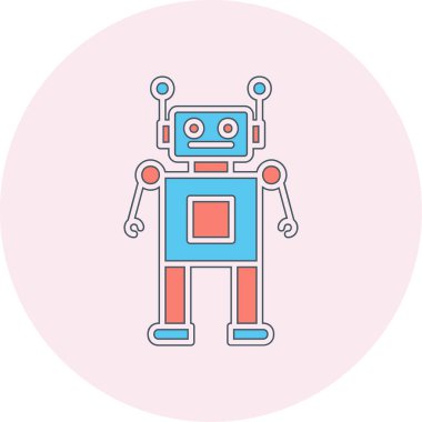 robot. Web simgesi basit illüstrasyon 