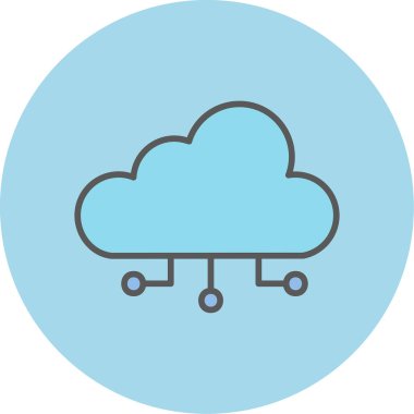 bulut hesaplama web simgesi vektör illüstrasyonu 