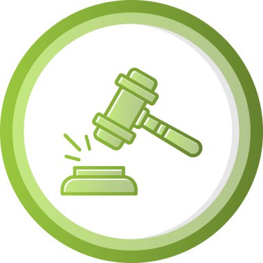 Yargıç çekiç ikonu, vektör illüstrasyonu. Gavel.                               