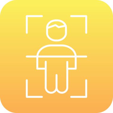 Vücut Tarama Web simgesi, vektör illüstrasyonu