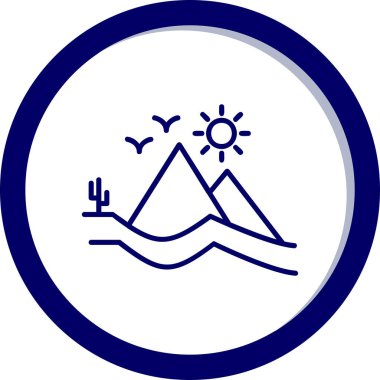 Dune simgesi çizgi vektör çizimi 