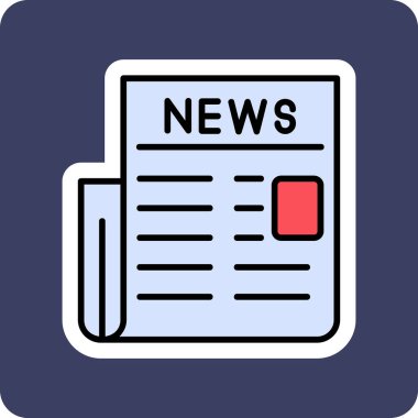 Haber Kağıdı Web simgesi, vektör illüstrasyonu