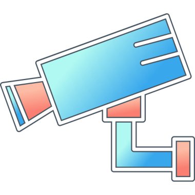 Bir CCTV kamerasının vektör simgesi, illüstrasyon  