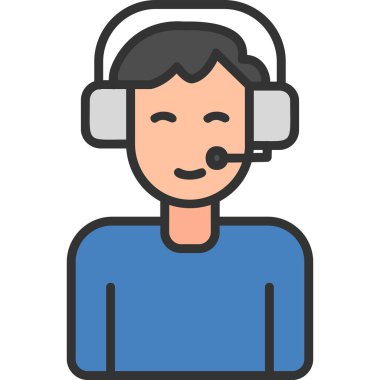 çağrı merkezi operatör simgesi illüstrasyonu 