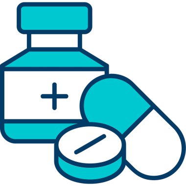 ilaç hapları simgesi, basit vektör illüstrasyonu 