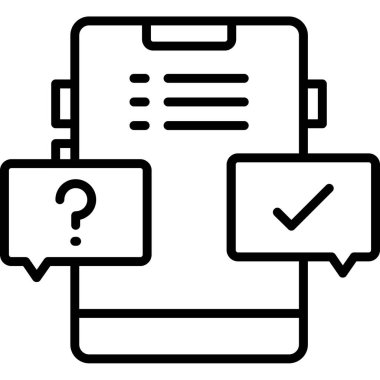 Quiz web simgesi, vektör illüstrasyonu