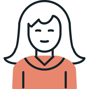 Kadın. Web simgesi basit illüstrasyon