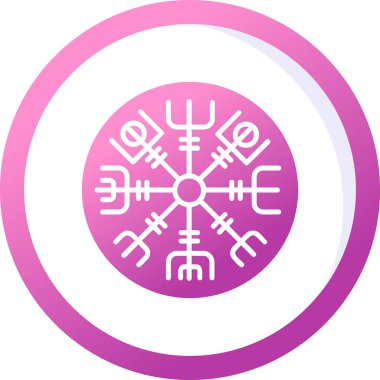 Vegvisir runik pusula simgesi, vektör illüstrasyonu.