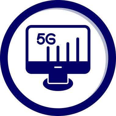 5G Monitör. Web simgesi basit illüstrasyon          