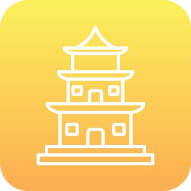 Tapınak binası Web simgesi basit illüstrasyon