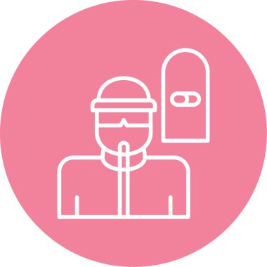 Snowboard modern simgesinin vektör çizimi            