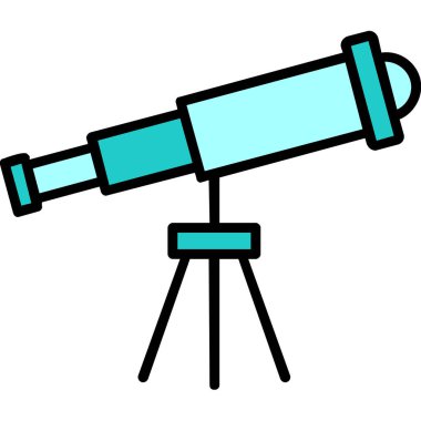 Teleskop. Web simgesi basit illüstrasyon