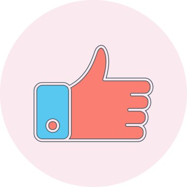 Baş parmak işareti. Basit resimleme