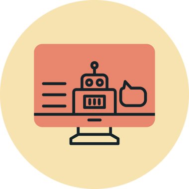 - Asistanım. Web simgesi basit illüstrasyon