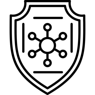 Koruma kalkanı koruma simgesi ana hat biçiminde