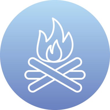 şenlik ateşi simgesi, ağ basit illüstrasyon