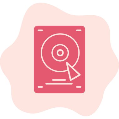 Sabit disk simgesi, vektör illüstrasyonu basit tasarım