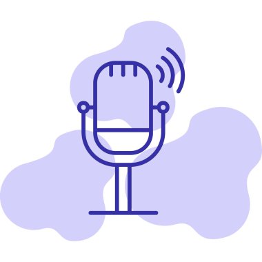 Canlı Podcast ikon vektör çizimi