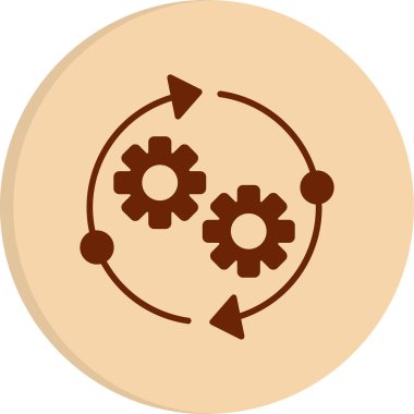 İlerleyin, vitesler. Web simgesi basit illüstrasyon