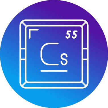 Sezyum modern simgesinin vektör illüstrasyonu                      