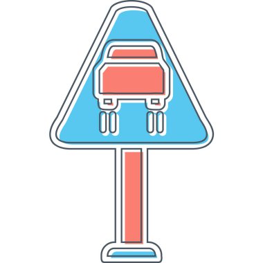 Düz Yol Simgesi, Vektör İllüstrasyonu 