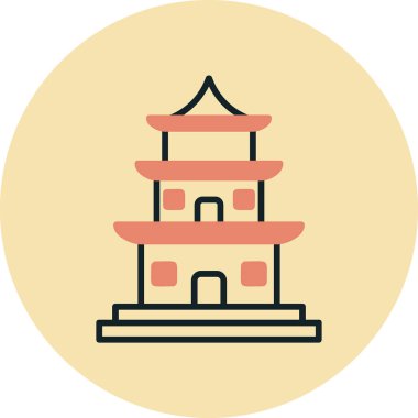 Tapınak binası Web simgesi basit illüstrasyon