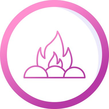 Kamp ateşi simgesi, vektör illüstrasyonu, düz tasarım 