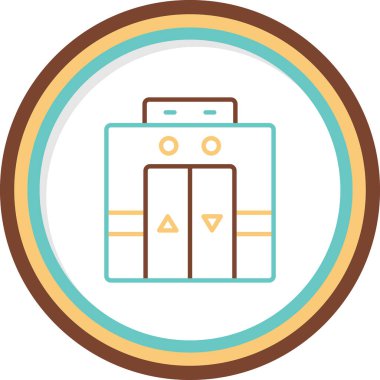 Asansör simgesi, vektör illüstrasyonu basit tasarım