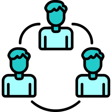 takım çalışması ikon vektör illüstrasyonu 