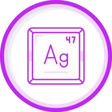 gümüş kimyasal element. Web simgesi basit tasarım