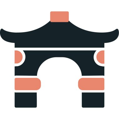 Çin geleneksel kemer ağ illüstrasyon tasarımı