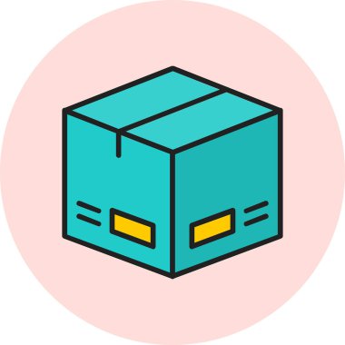 Paket, dağıtım simgesi vektör illüstrasyonu 