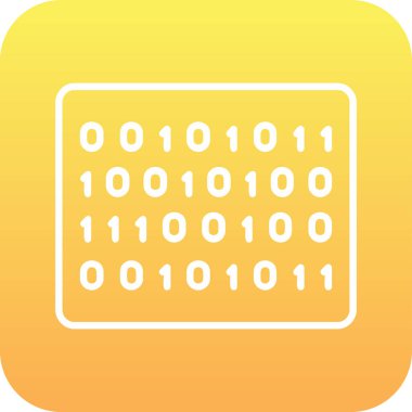 İkili Kod simgesi, vektör illüstrasyonu 