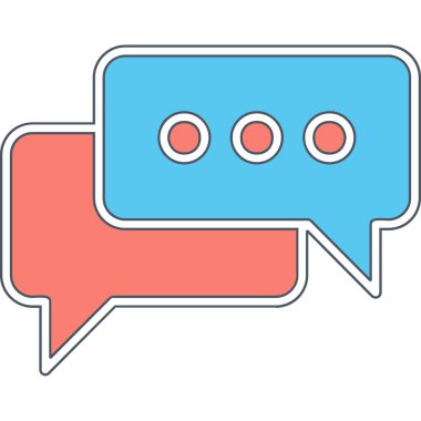 Sohbet baloncukları simgesi, vektör illüstrasyonu basit tasarım