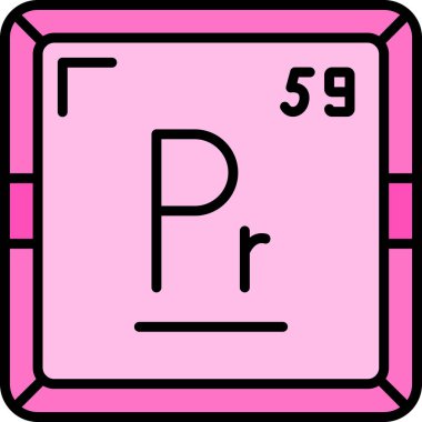 Praseodymium modern simgesinin vektör çizimi                      