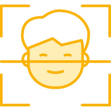 Yüz Tanıma simgesi, vektör illüstrasyonu basit tasarım