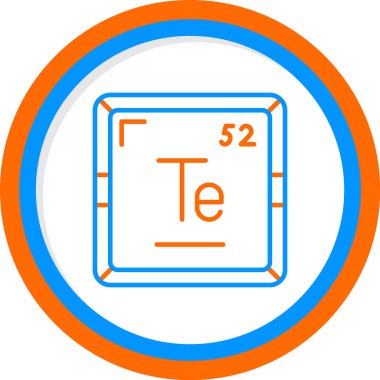 Tellurium modern simgesinin vektör illüstrasyonu                      