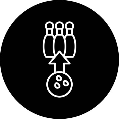 Bowling lobutları ve top ikonu, vektör illüstrasyonu