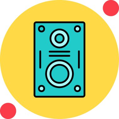 Hoparlör simgesi, müzik kavramının vektör illüstrasyonu