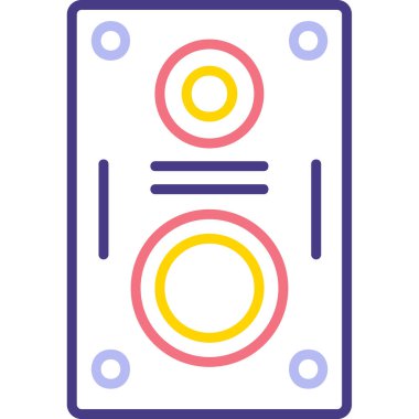 Hoparlör simgesi, müzik kavramının vektör illüstrasyonu