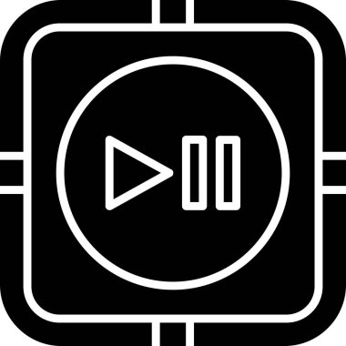 Duraklat düğmesini çal, simge. Web için vektör illüstrasyonu