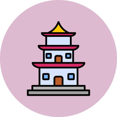 Tapınak binası Web simgesi basit illüstrasyon