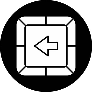 Ok Sol Web simgesi, vektör illüstrasyonu