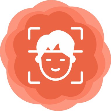 Yüz Tanıma vektör simgesi izole edildi. Yüz logosu taranıyor.