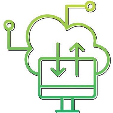 bulut hesaplama web simgesi vektör illüstrasyonu 