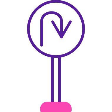 U Dönüş simgesi vektör illüstrasyonu         