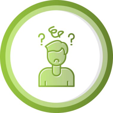 Soru işaretleri ile karışık adam simgesi. Basit tasarım 